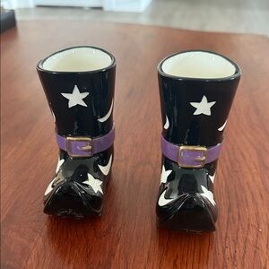 Yankee candle Black and Purple Witch Boot Ceramic Decor